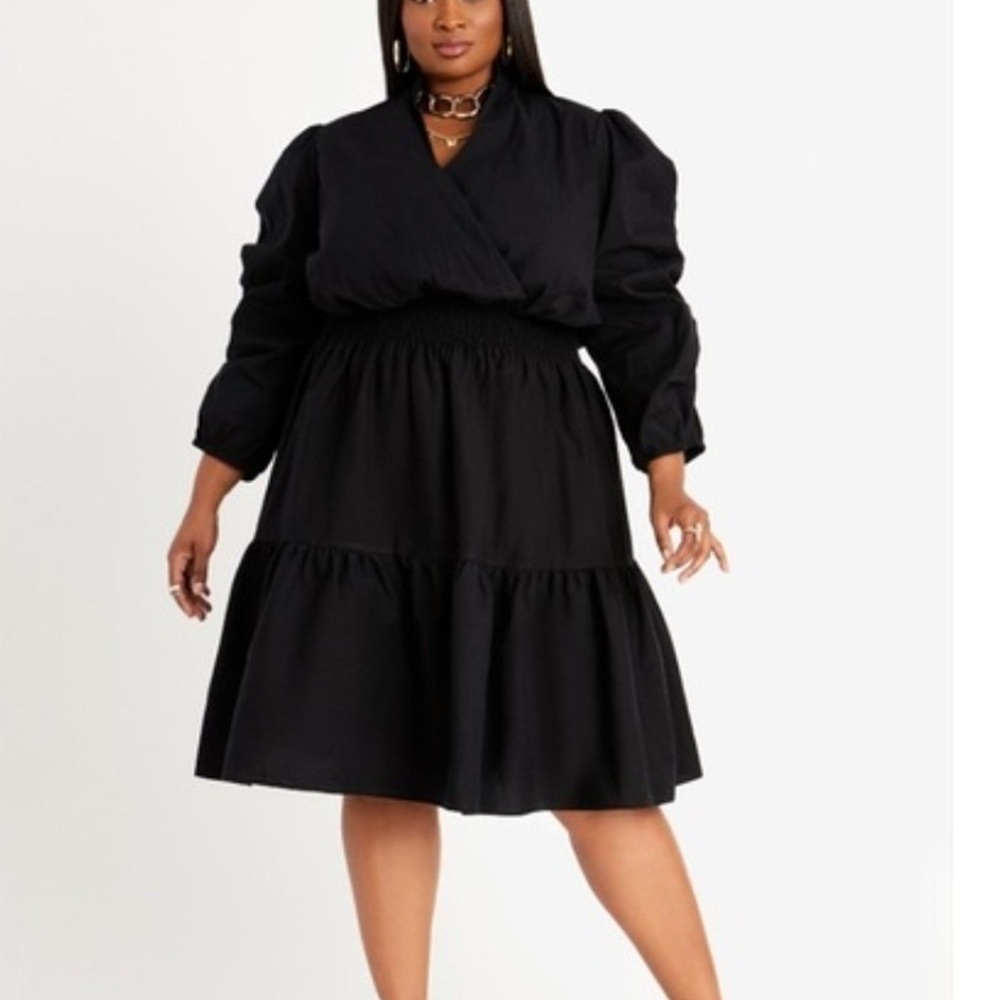 Ashley Stewart Black Long Sleeve Dress
